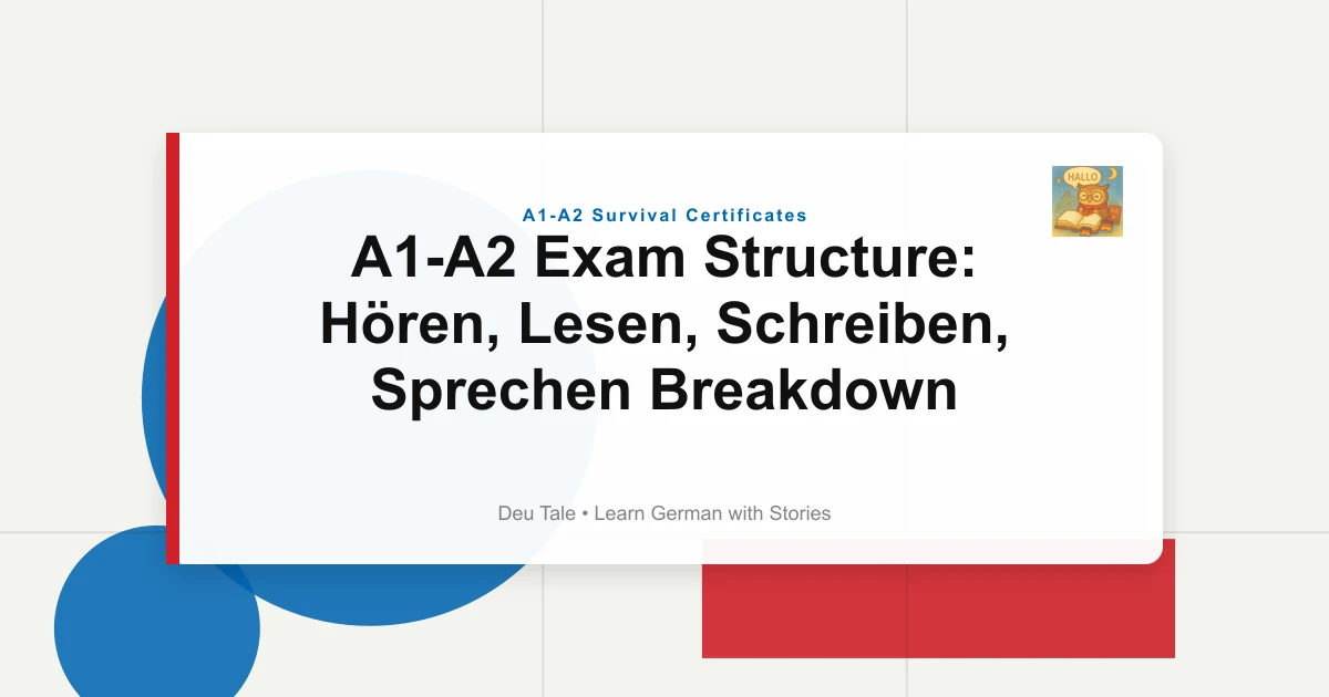 A1-A2 Exam Structure: Hören, Lesen, Schreiben, Sprechen Breakdown