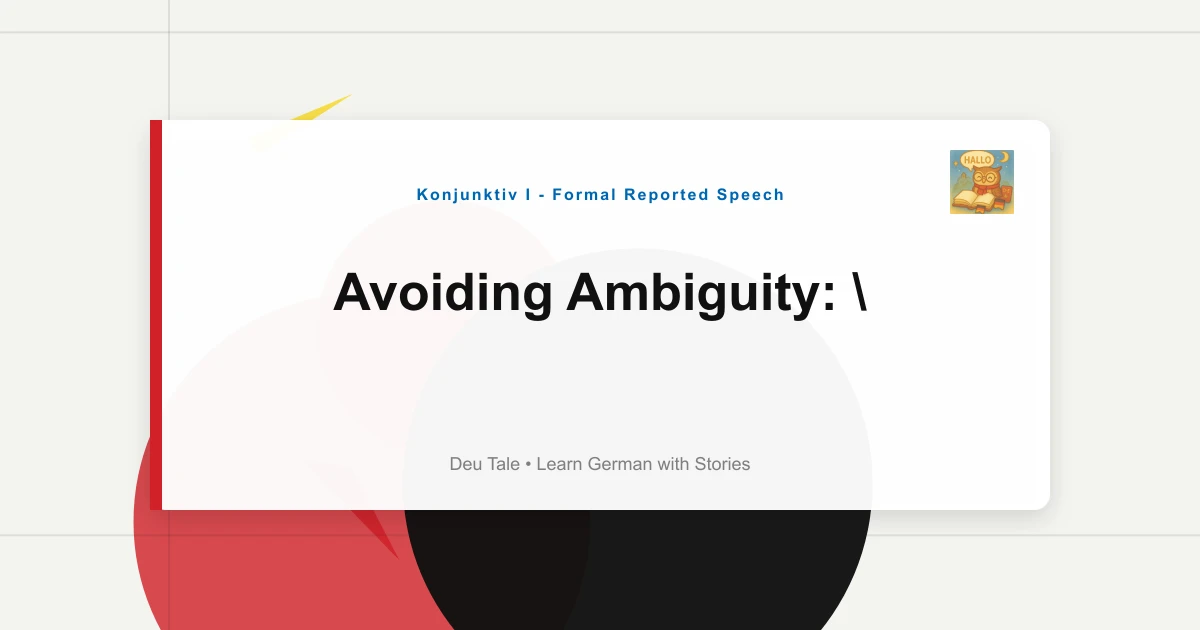 Avoiding Ambiguity: "Er Sagt, Er Sei Krank" vs Direct Speech