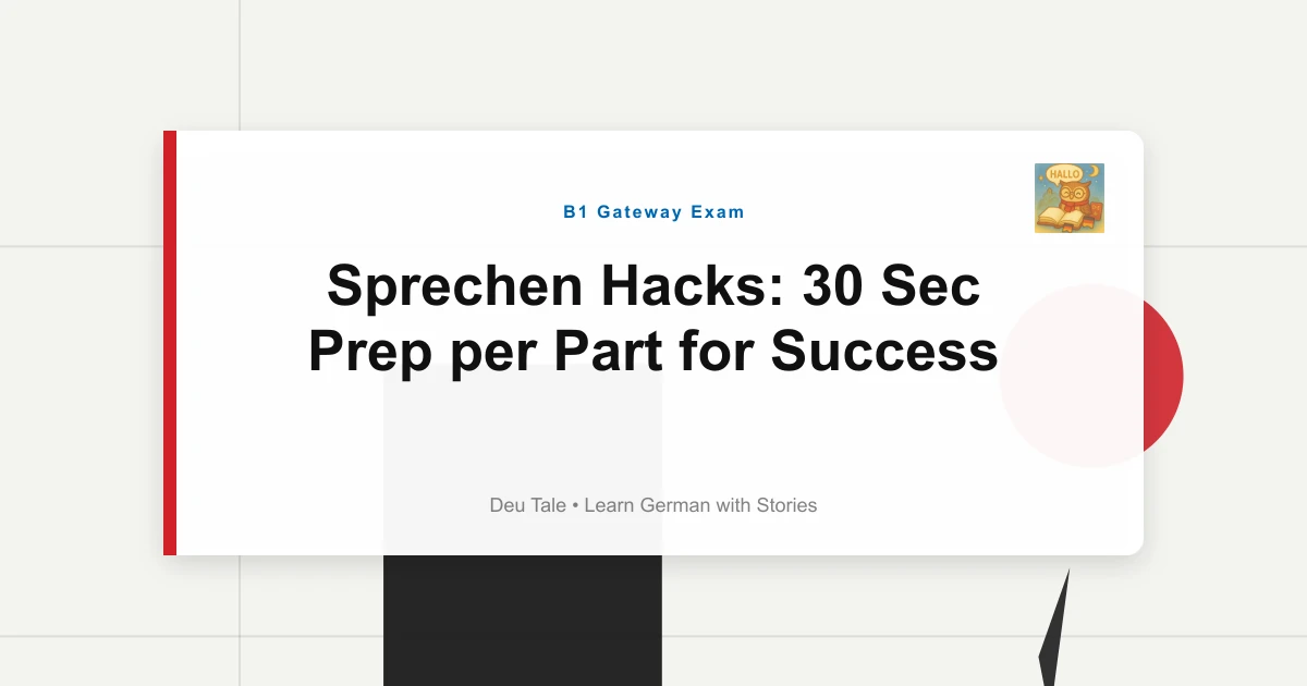 Sprechen Hacks: 30 Sec Prep per Part for Success