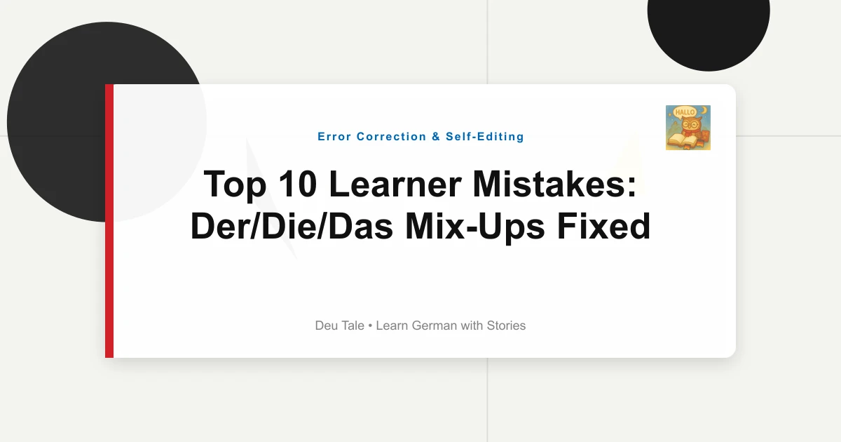 Top 10 Learner Mistakes: Der/Die/Das Mix-Ups Fixed
