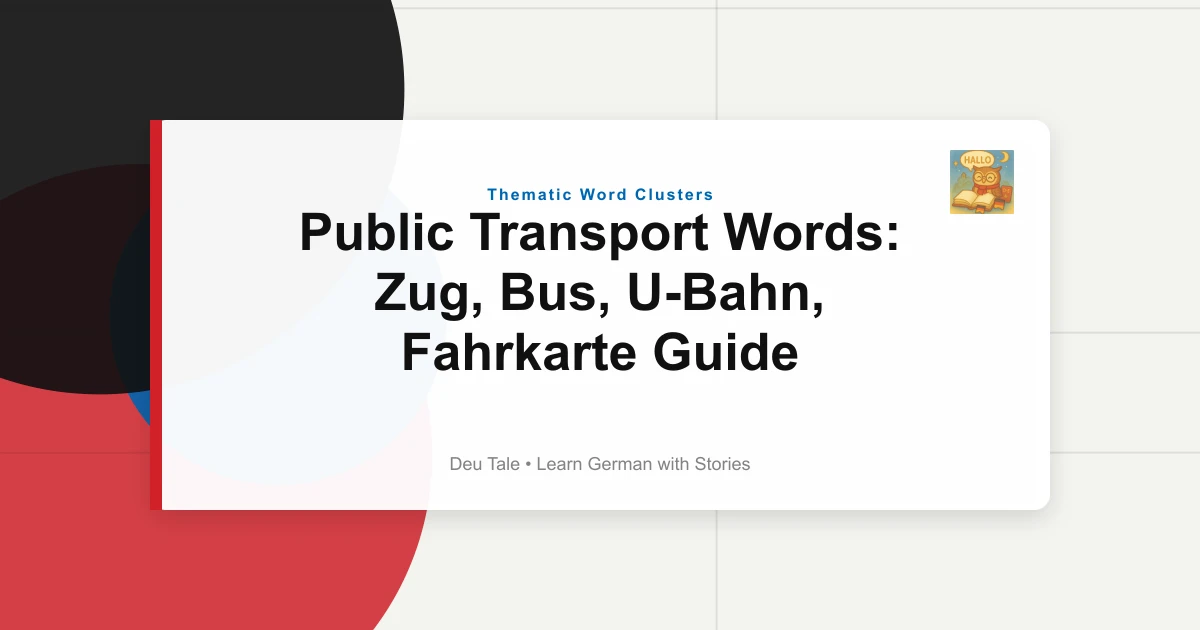 Public Transport Words: Zug, Bus, U-Bahn, Fahrkarte Guide