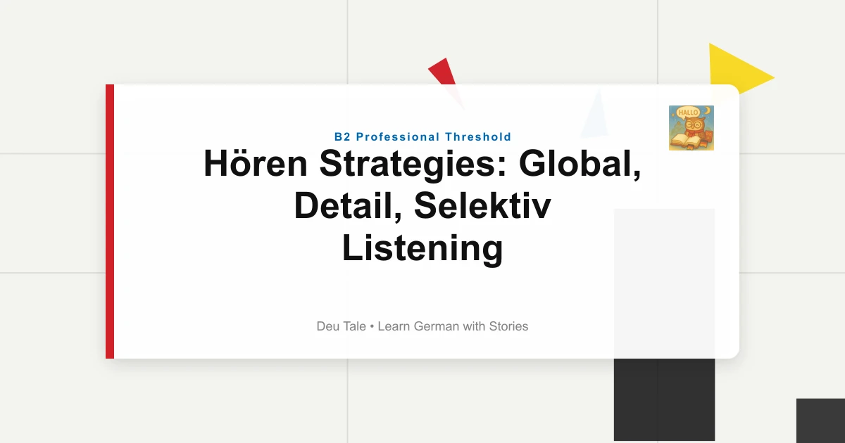 Hören Strategies: Global, Detail, Selektiv Listening