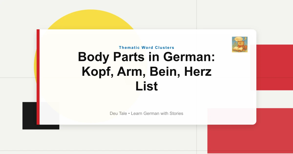 Body Parts in German: Kopf, Arm, Bein, Herz List