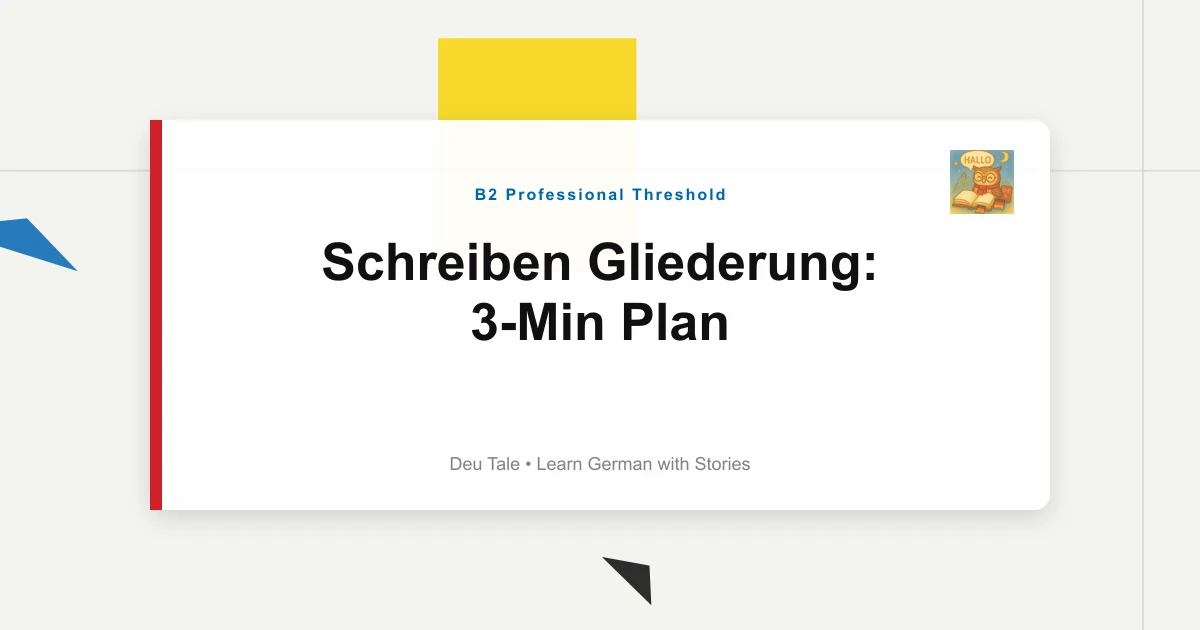 Schreiben Gliederung: 3-Min Plan