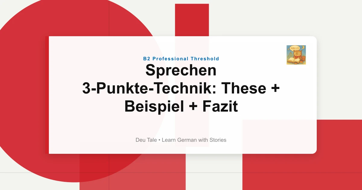 Sprechen 3-Punkte-Technik: These + Beispiel + Fazit