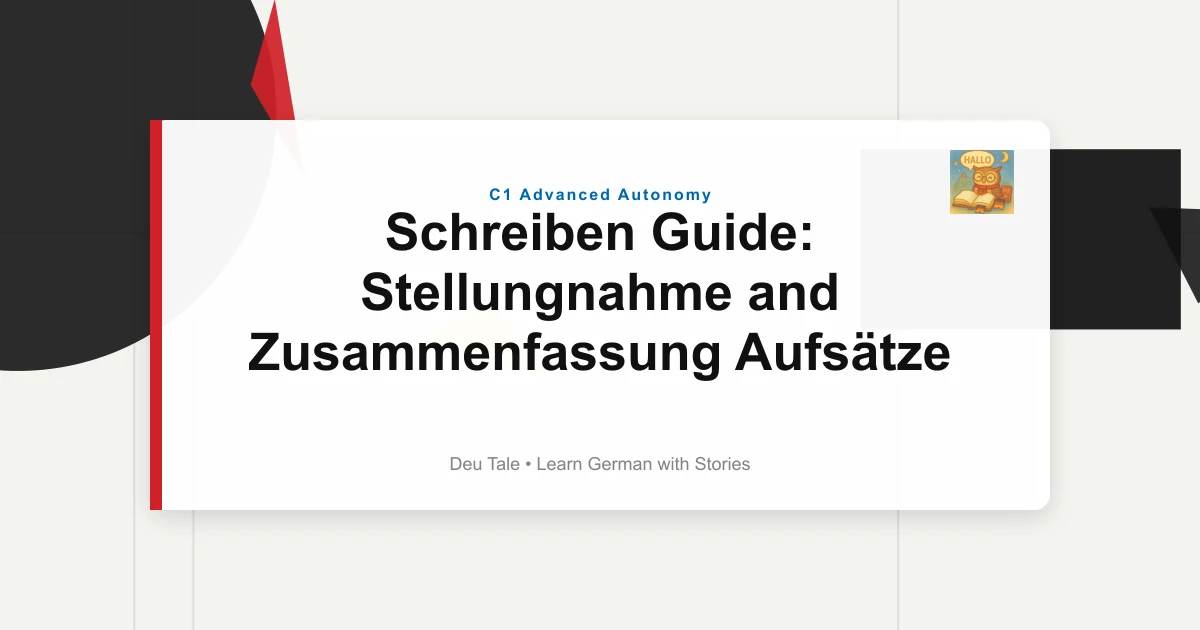 Schreiben Guide: Stellungnahme and Zusammenfassung Aufsätze