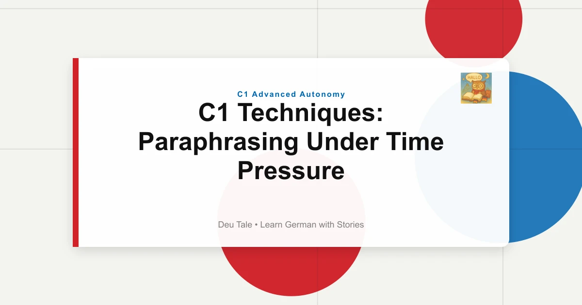 C1 Techniques: Paraphrasing Under Time Pressure