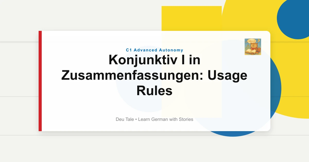 Featured image for Konjunktiv I in Zusammenfassungen: Usage Rules