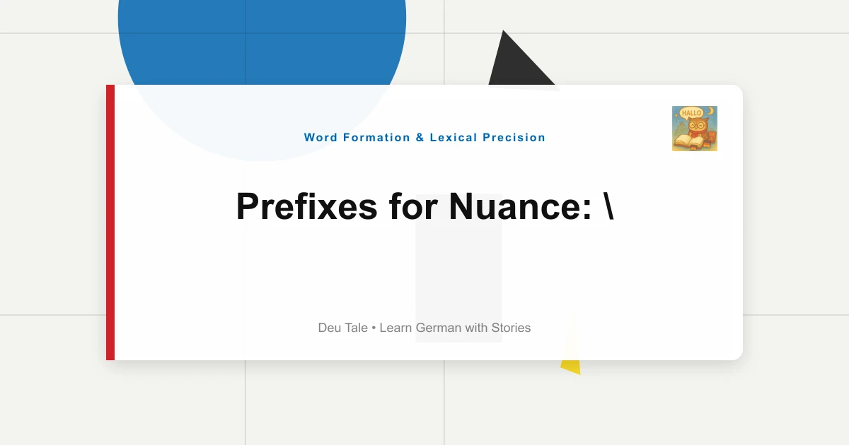 Prefixes for Nuance: "Miss-", "Ur-", "Wieder-", "Zer-" Applications
