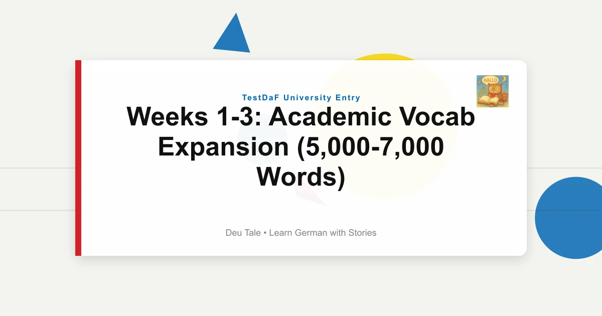 Weeks 1-3: Academic Vocab Expansion (5,000-7,000 Words)