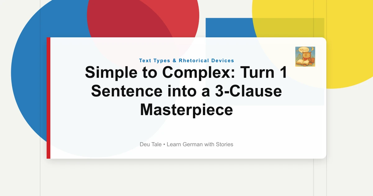Simple to Complex: Turn 1 Sentence into a 3-Clause Masterpiece 
