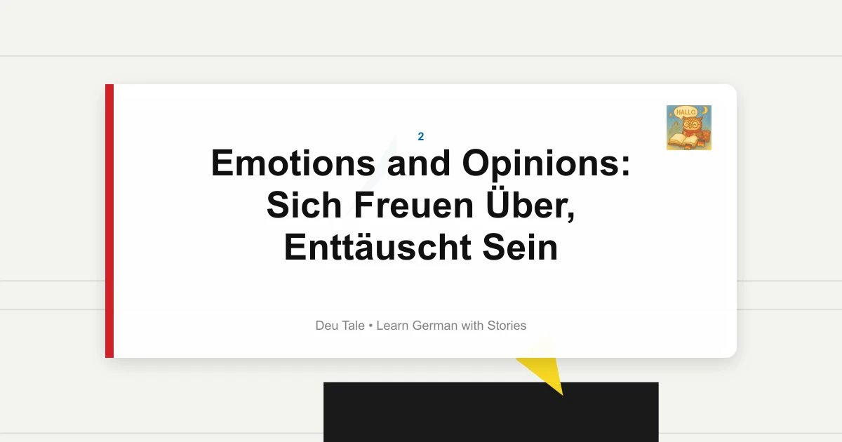 Featured image for Emotions and Opinions: Sich Freuen Über, Enttäuscht Sein