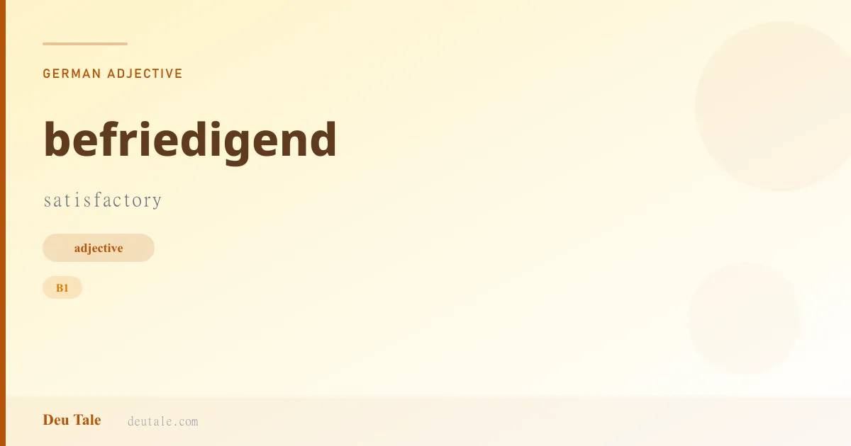 befriedigend — German adjective meaning satisfactory (B1)