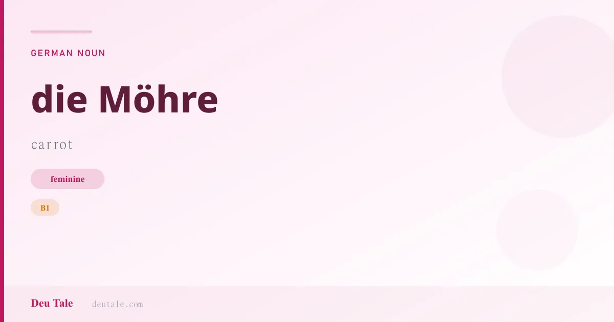 die Möhre — German feminine noun meaning carrot (B1)