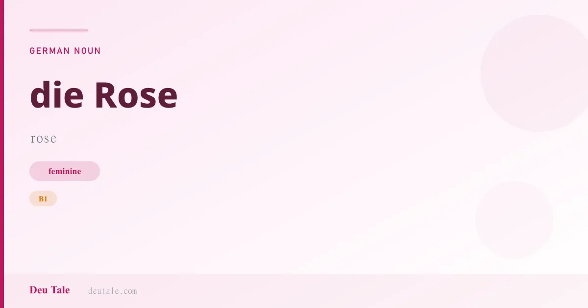die Rose — German feminine noun meaning rose (B1)