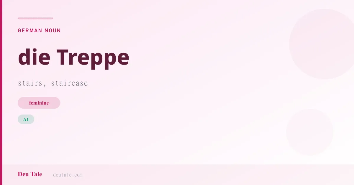 die Treppe — German feminine noun meaning stairs, staircase (A1)